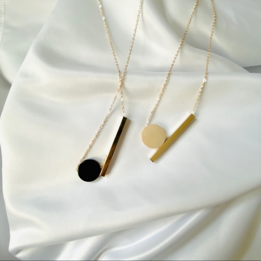 LAST ONE 💖Wood Metal Long Necklace - Picture 2 of 7